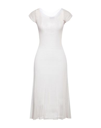 Emporio Armani Woman Midi Dress Ivory Size 6 Viscose, Polyamide In White