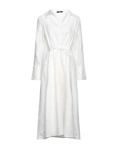 Shop Sly010 Woman Midi Dress Ivory Size 10 Linen, Cotton In White