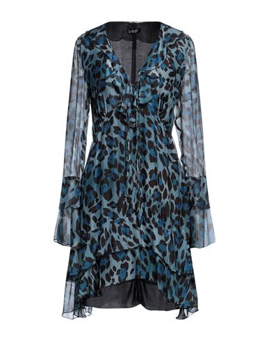 Liu •jo Woman Mini Dress Slate Blue Size 8 Silk, Viscose