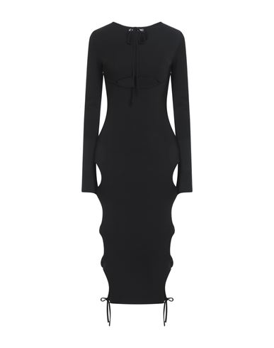Andreädamo Andreādamo Woman Midi Dress Black Size M Viscose, Polyester, Polyamide, Elastane