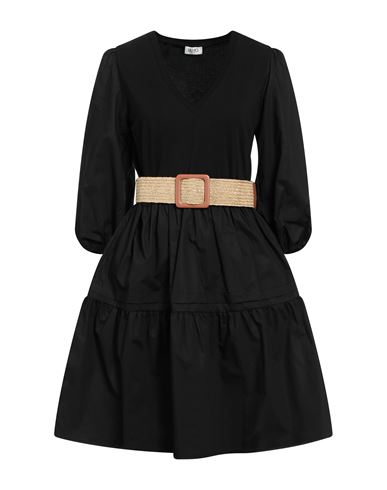 Liu •jo Woman Mini Dress Black Size 4 Cotton, Elastane