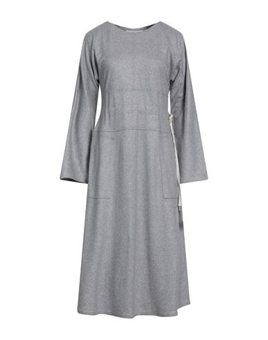 Liviana Conti Woman Midi Dress Grey Size 10 Cashmere, Polyamide