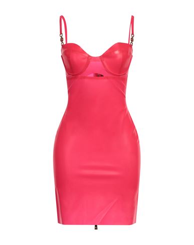 Versace Woman Mini Dress Fuchsia Size 2 Latex In Pink