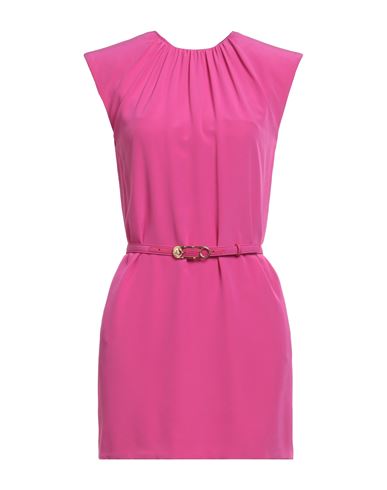 Versace Woman Mini Dress Fuchsia Size 0 Silk, Lambskin, Calfskin In Pink
