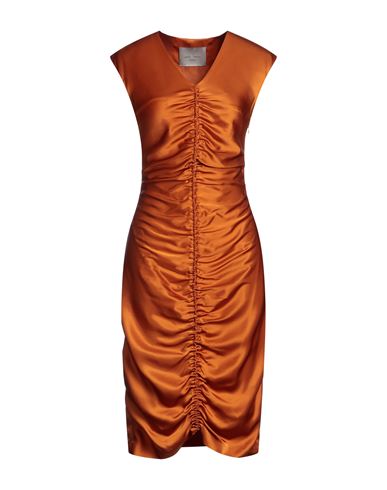 Frankie Morello Woman Midi Dress Rust Size 4 Acetate, Viscose In Red