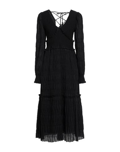 Sea Woman Midi Dress Black Size M Polyester
