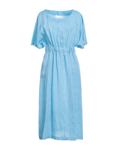 Vicario Cinque Woman Midi Dress Light Blue Size L Linen