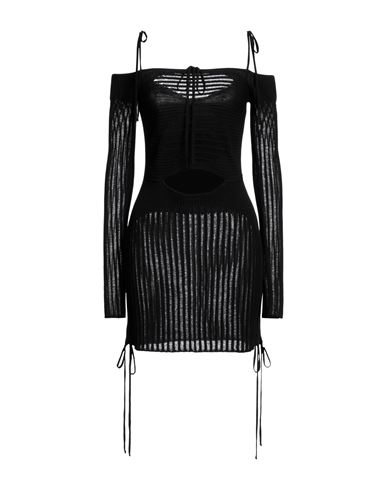 Andreädamo Andreādamo Woman Mini Dress Black Size S Viscose, Polyester, Polyamide, Elastane