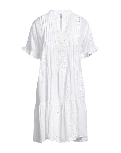 Iconique Woman Short Dress White Size L Cotton