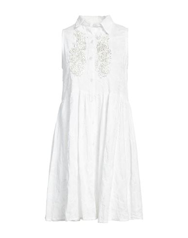 Iconique Woman Short Dress White Size Xl Cotton