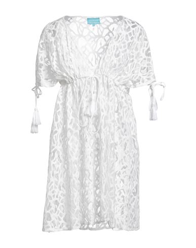 Iconique Woman Mini Dress White Size M Cotton, Polyamide