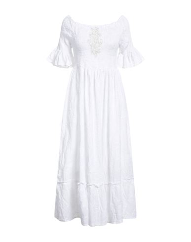 Iconique Woman Midi Dress White Size S Cotton