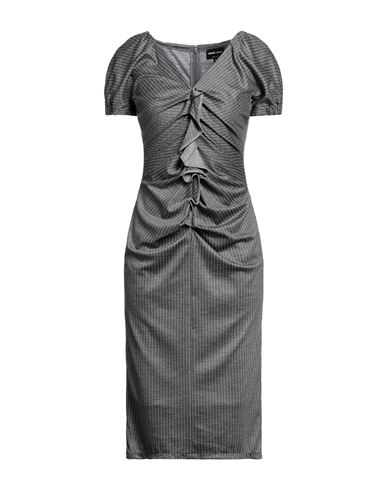 Giorgio Armani Woman Midi Dress Grey Size 12 Virgin Wool