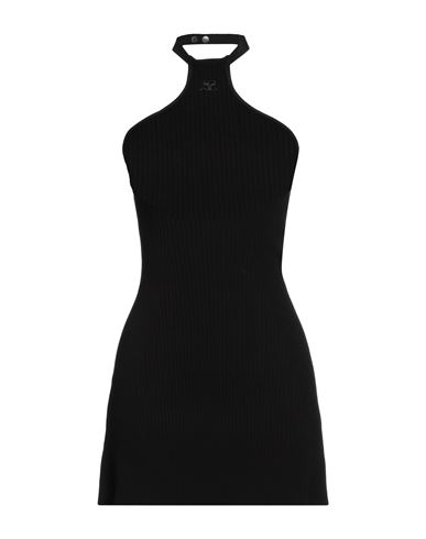 Courrèges Courreges Woman Mini Dress Black Size M Viscose, Polyester, Cotton, Polyurethane