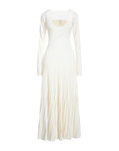 Liviana Conti Woman Midi Dress Cream Size 6 Virgin Wool, Polyester In White
