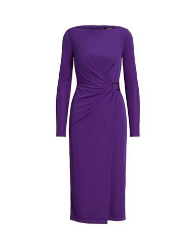 Lauren Ralph Lauren Woman Midi Dress Purple Size 4 Polyester, Elastane