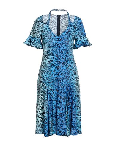 Shop Stella Mccartney Woman Midi Dress Azure Size 4-6 Viscose, Elastane In Blue