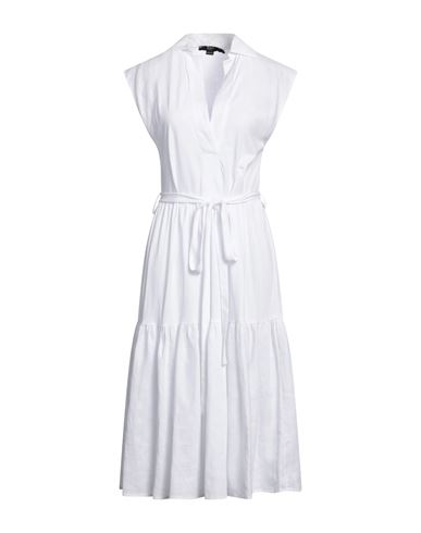 Seventy Sergio Tegon Woman Midi Dress White Size Xs Cotton, Linen