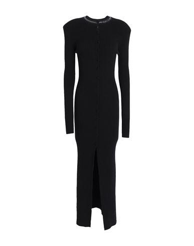 Gcds Woman Maxi Dress Black Size L Viscose, Polyester, Polyamide