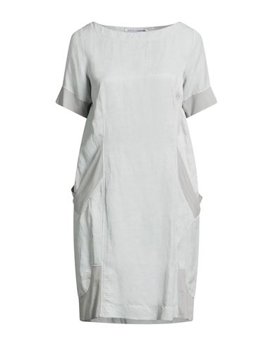European Culture Woman Mini Dress Light Grey Size S Rayon, Viscose, Cotton, Linen, Elastane In Black