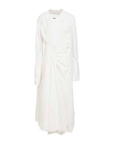 Jil Sander Woman Midi Dress Ivory Size 4 Cotton, Polyester In White