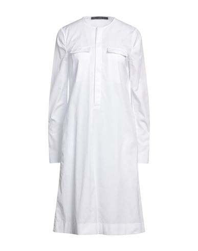 Sapio Woman Midi Dress White Size 10 Cotton
