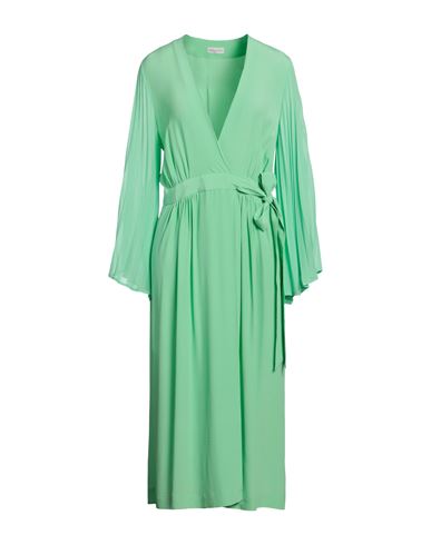 Shop Dries Van Noten Woman Midi Dress Green Size 8 Acetate, Polyester, Silk