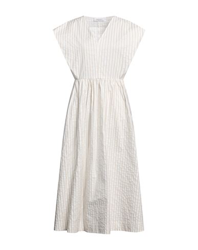 Fabiana Filippi Woman Maxi Dress Ivory Size 8 Cotton, Brass In White