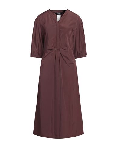 's Max Mara Woman Midi Dress Cocoa Size 8 Polyester, Cotton In Burgundy