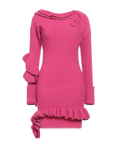 Frankie Morello Woman Mini Dress Fuchsia Size Xs Wool, Polyamide, Viscose In Pink
