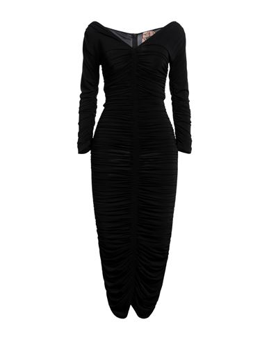 N°21 Woman Midi Dress Black Size 4 Viscose, Polyester, Elastane