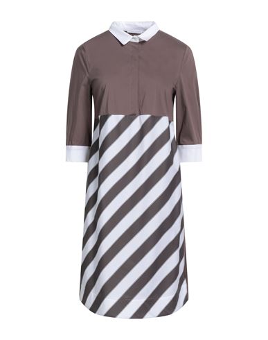 Hubert Gasser Woman Midi Dress Dove Grey Size 10 Cotton, Polyamide, Elastane