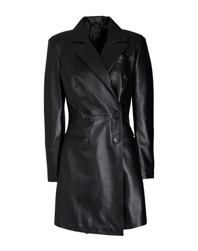 8 By Yoox Leather Blazer Mini Dress Woman Mini Dress Black Size 12 Lambskin