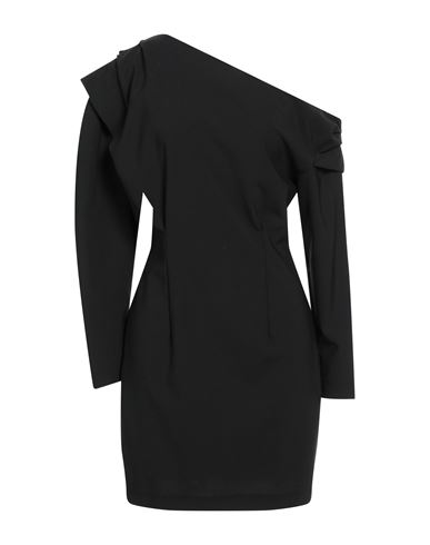 Shop Dondup Woman Mini Dress Black Size 4 Polyester, Virgin Wool, Elastane