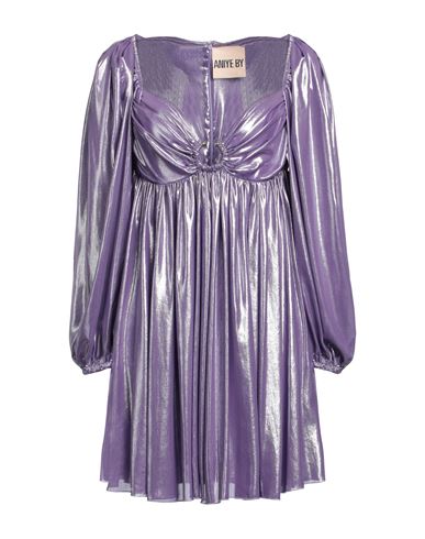 Antilea Woman Mini Dress Light Purple Size 8 Polyester, Metallic Fiber