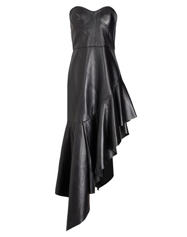 8 By Yoox Leather Bustier Midi Dress Woman Short Dress Black Size 12 Lambskin