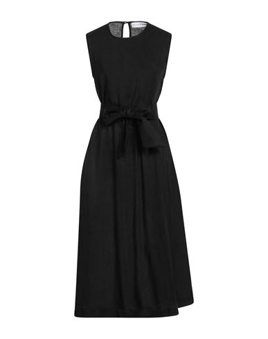Skills & Genes Woman Midi Dress Black Size 8 Linen