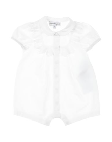 Shop Emporio Armani Newborn Girl Baby Jumpsuits & Overalls White Size 3 Cotton
