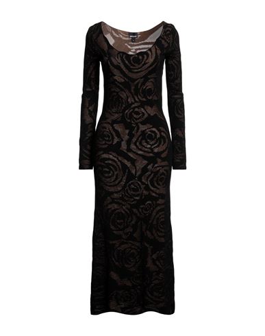 Just Cavalli Woman Midi Dress Black Size S Viscose, Cotton, Polyethylene, Polyester