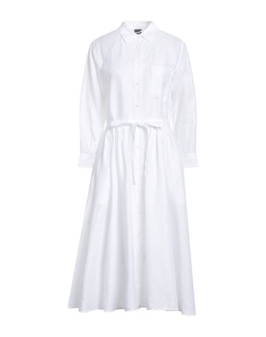 Aspesi Woman Midi Dress White Size 6 Linen