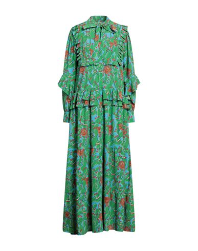 Alessandro Enriquez Woman Maxi Dress Green Size 4 Polyester, Elastane