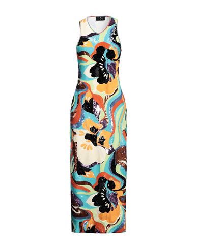 Etro Woman Maxi Dress Turquoise Size 8 Polyester In Blue