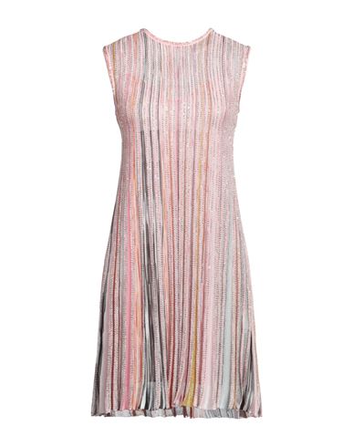 Shop Missoni Woman Mini Dress Pink Size 8 Viscose, Polyamide, Polyester, Cupro