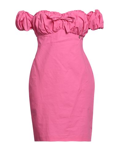 Relish Woman Mini Dress Fuchsia Size L Cotton In Pink
