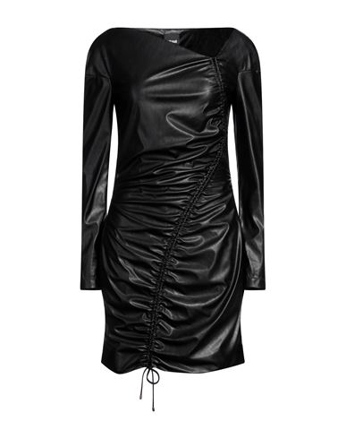Just Cavalli Woman Mini Dress Black Size 12 Polyester, Polyurethane Coated