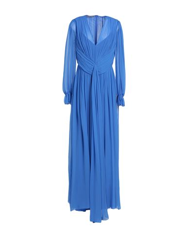 Shop Alberta Ferretti Woman Maxi Dress Bright Blue Size 6 Silk