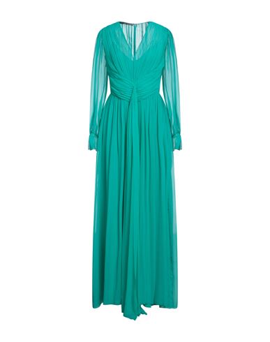 Shop Alberta Ferretti Woman Maxi Dress Green Size 6 Silk
