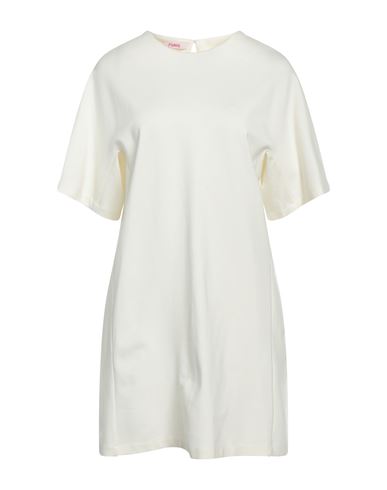 Blugirl Blumarine Woman Short Dress Ivory Size 6 Viscose, Polyamide, Elastane In White