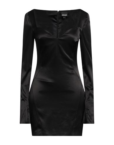 Just Cavalli Woman Mini Dress Black Size 4 Cotton, Viscose, Elastane, Polyester