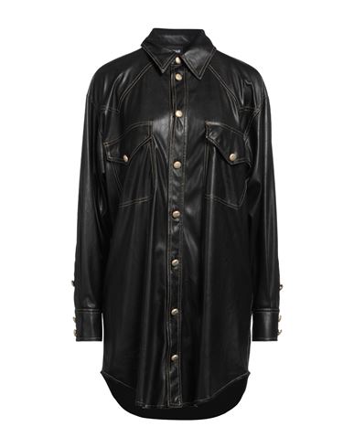 Just Cavalli Woman Shirt Black Size 8 Polyurethane